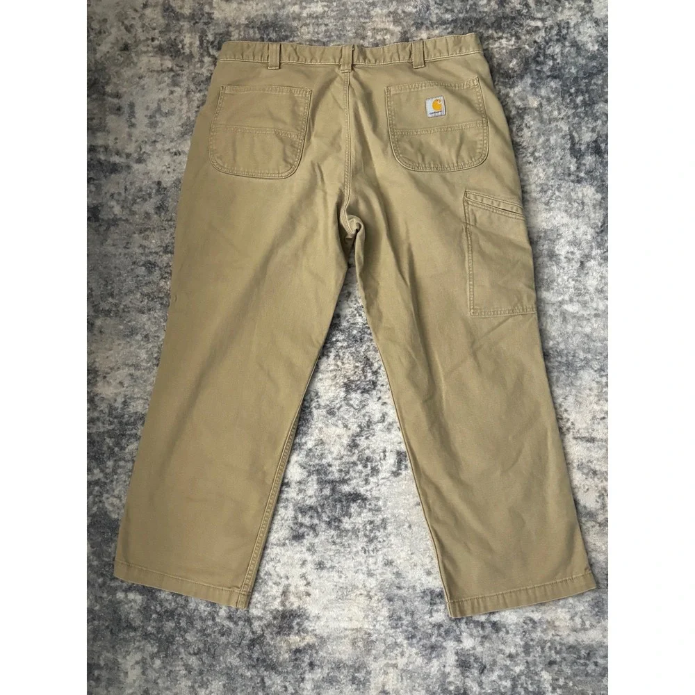 Carhartt Rugged Flex Relaxed‎ Tan Canvas  Work Pants Mens 40x30 (38x28) BN2291-M